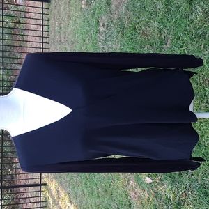 NWT S Michael Kors Black long sleeve low cut Vneck shirt blouse